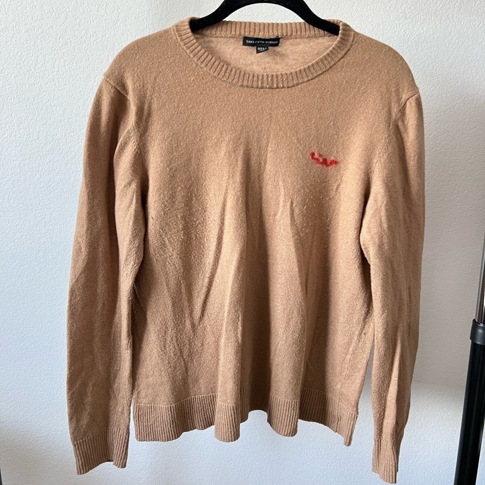 𝅺saks Fifth Ave Women’s “Ciao” Cashmere Sweater‎ Size Medium